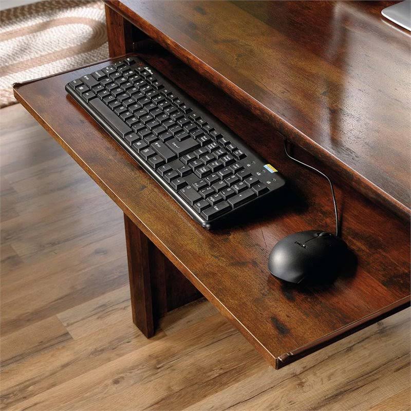 2 Piece Computer Desk with Hutch and File Cabinet Set in Cherry Q19833