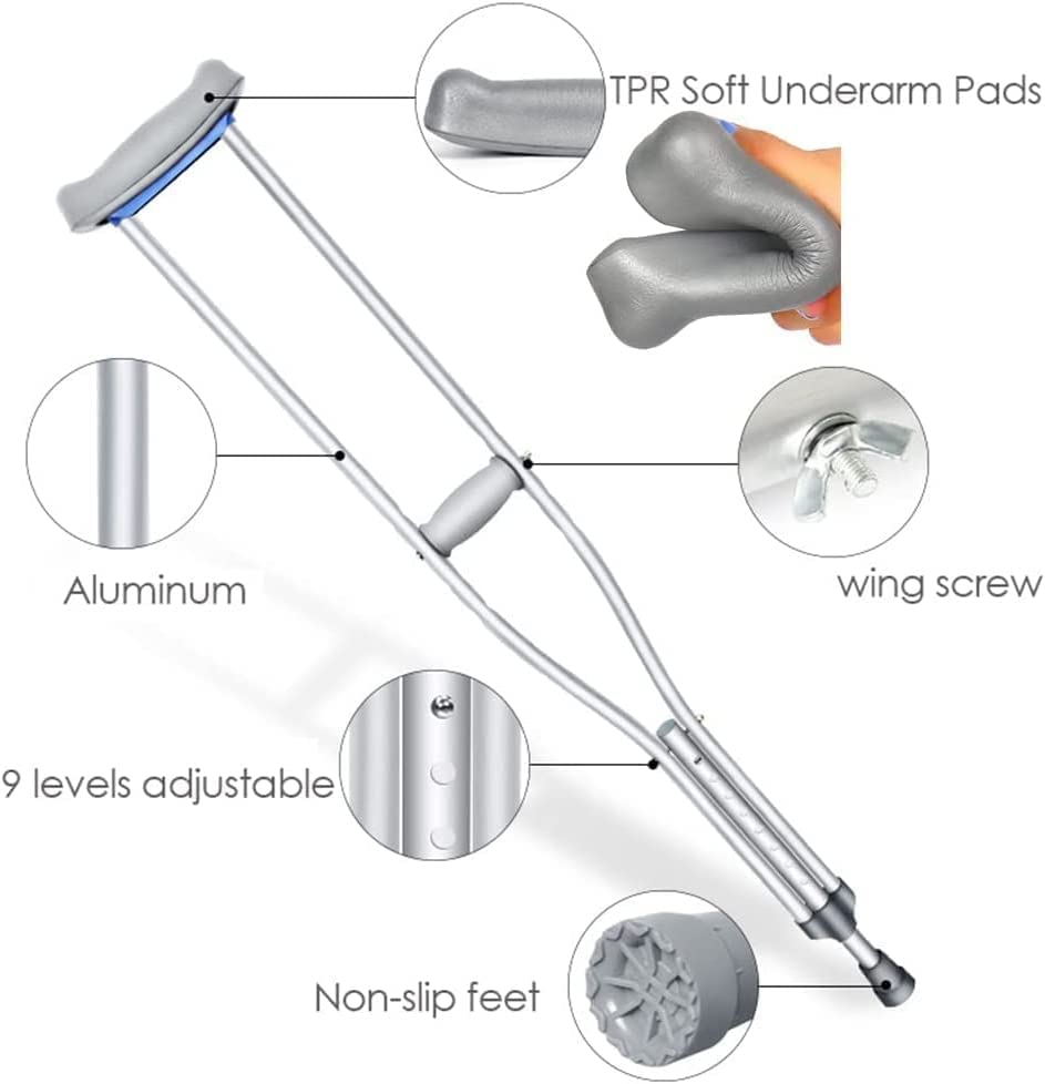 Adjustable Height Stainless Steel Crutches Q780