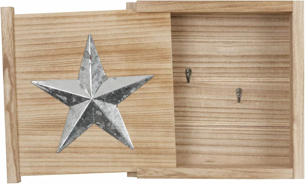 Solid Wood Wall Hanging Display Cabinet, Distressed Natural Finish R558