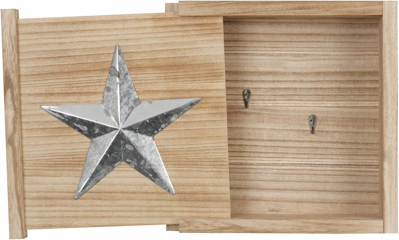 Solid Wood Wall Hanging Display Cabinet, Distressed Natural Finish R558
