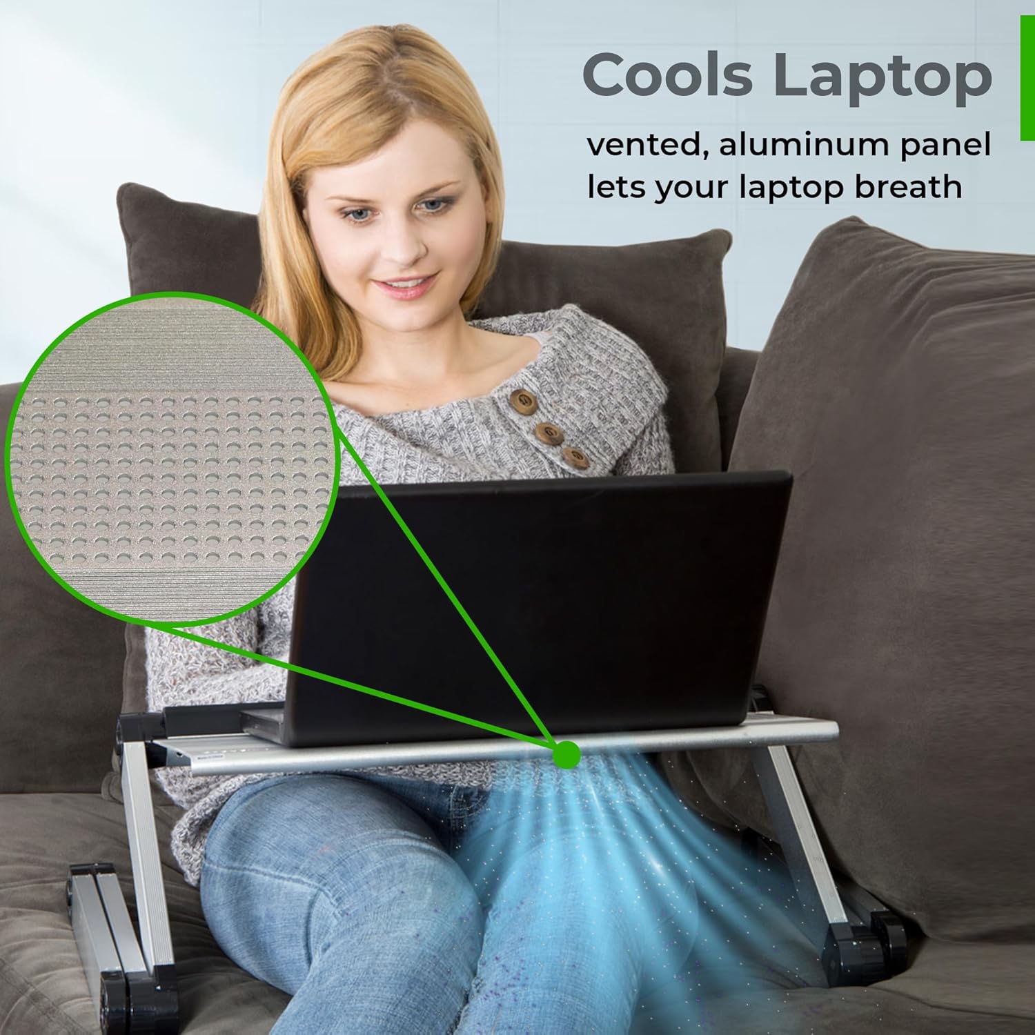 Adjustable Height Aluminum Laptop Cooling Stand X469