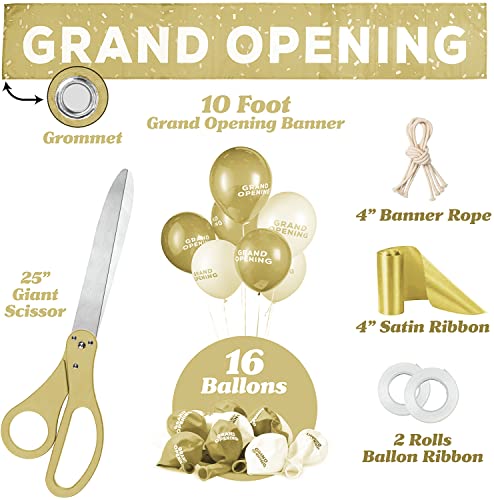 25" Giant Scissors with Gold Satin Ribbon, Banner, Bows, Balloons Y362