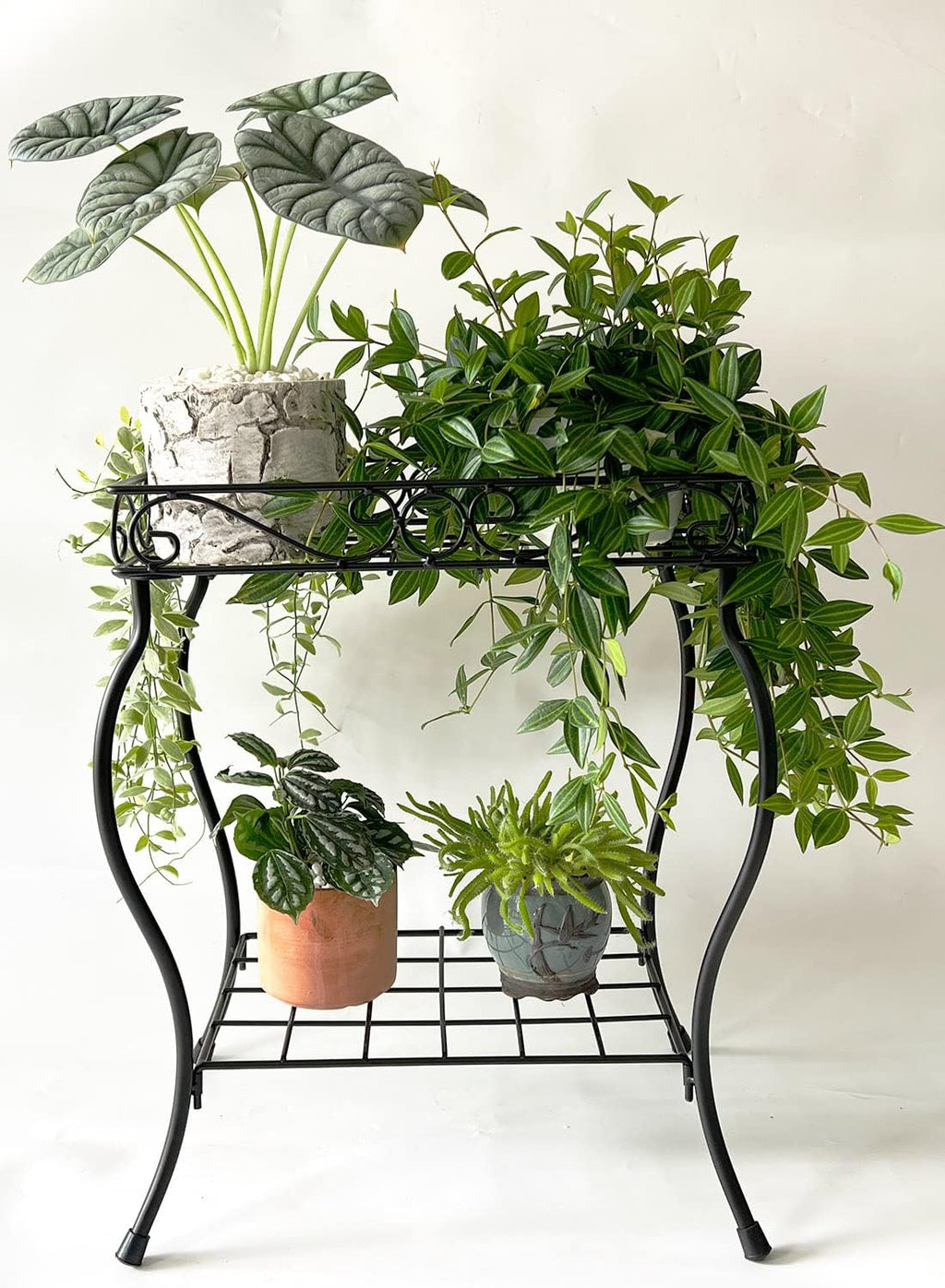 18.7'' Tall Rectangular Metal Plant Stand Black I90964