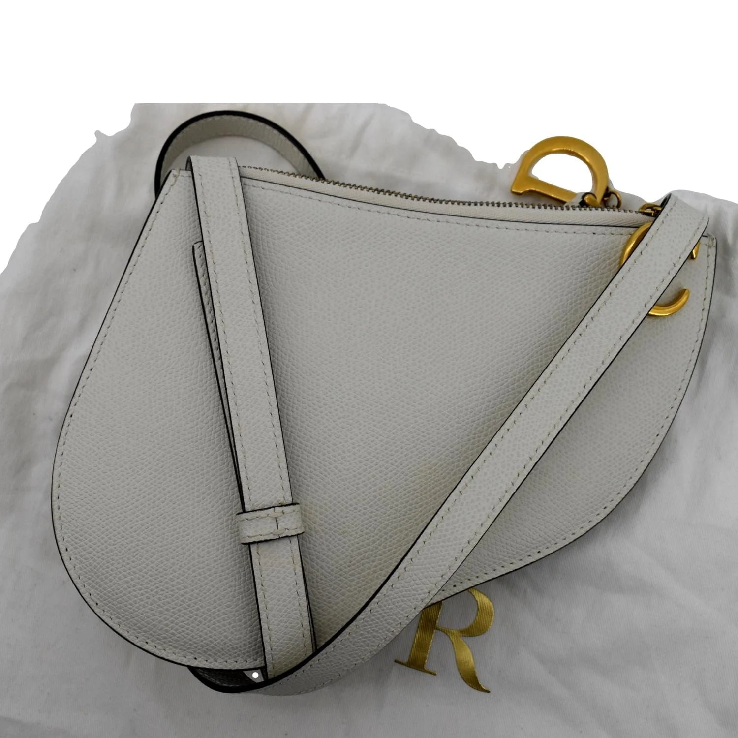 White Leather Crossbody Pouch Bag G867474