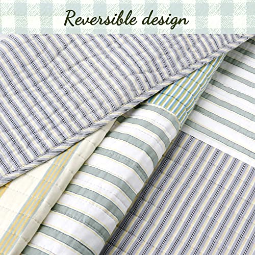 100% Cotton Reversible Patchwork Quilt Bedding Set Queen-3 Piece R7679