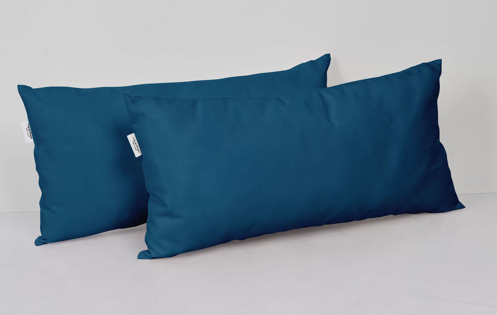 Navy Blue Set of 2 Polyester Lumbar Throw Pillow E97361