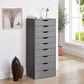 Black 9 Drawer Wood Dresser D840