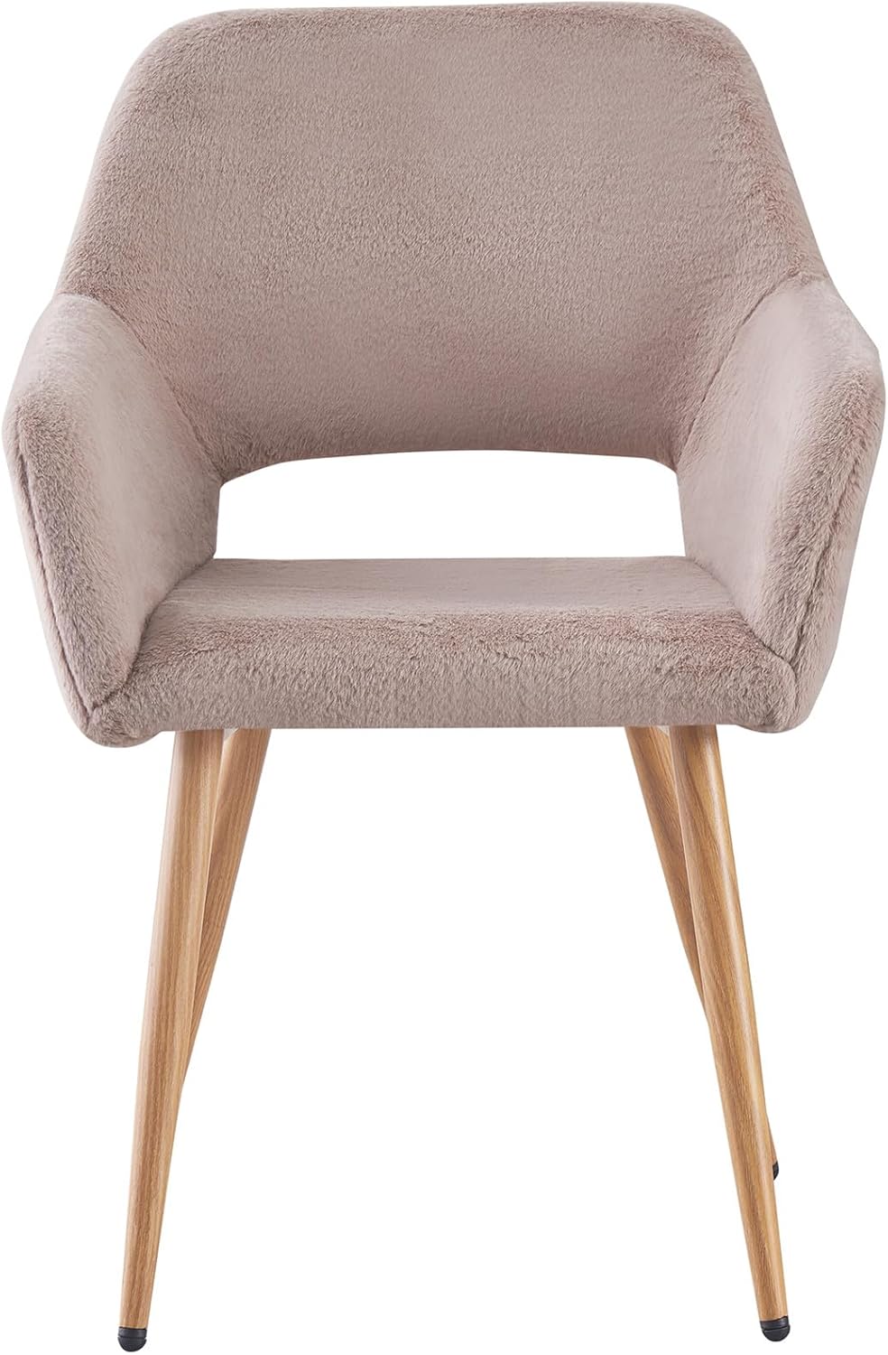 Grey Faux Fur Side Chair with Wood Metal Legs F804812