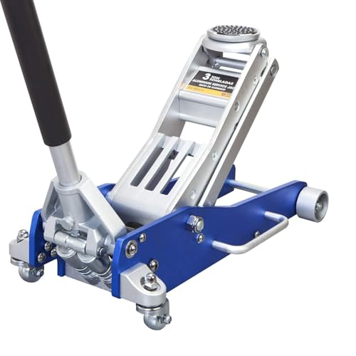1.5 Ton Aluminum and Steel Hydraulic Low Profile Floor Jack with Dual Piston Quick Lift Pump, 3,000 lb Capacity P19232
