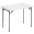 White 3ft Rectangular Plastic Folding Table D628265