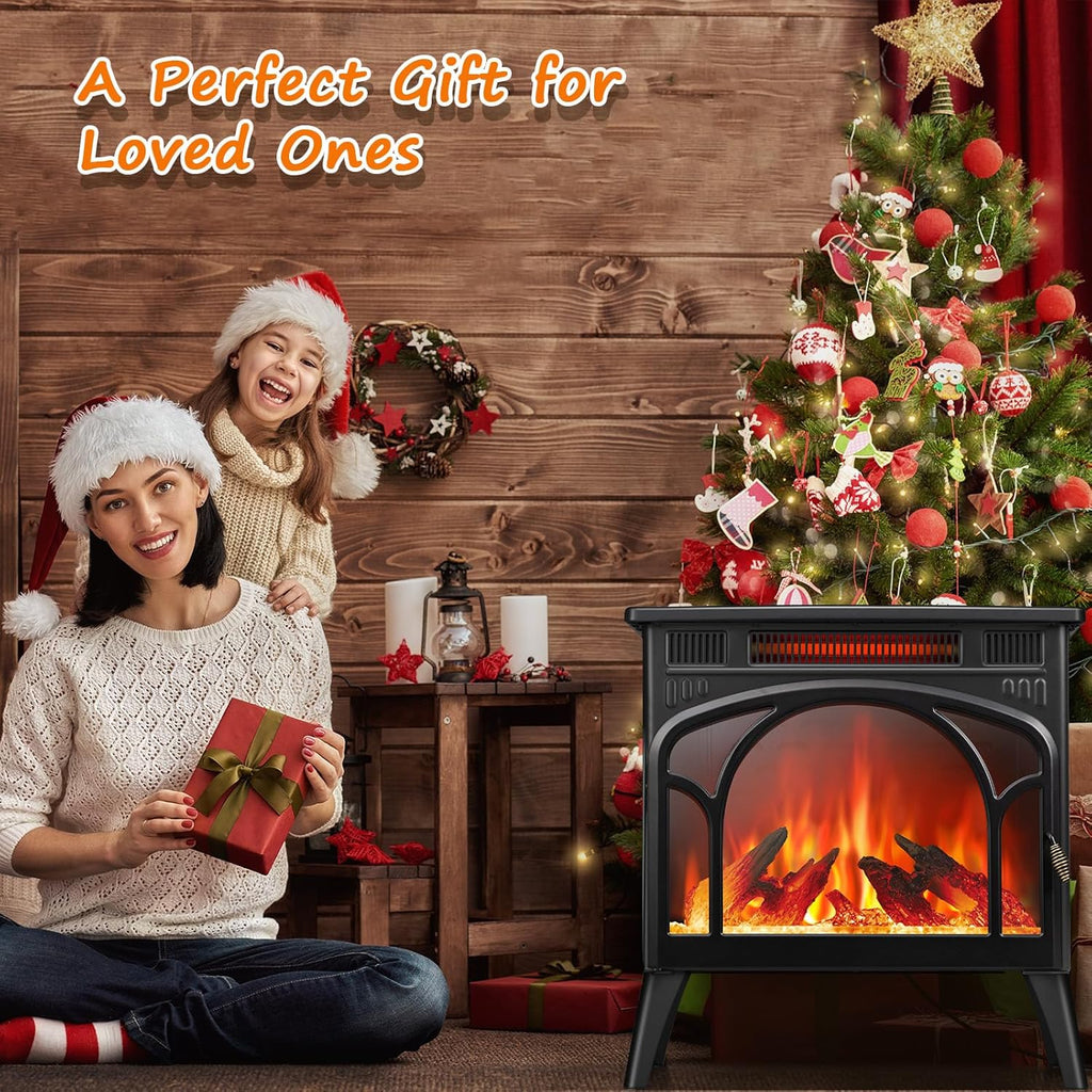 1500W Infrared Electric Fireplace Heater with 3D Flame Effect H271577
