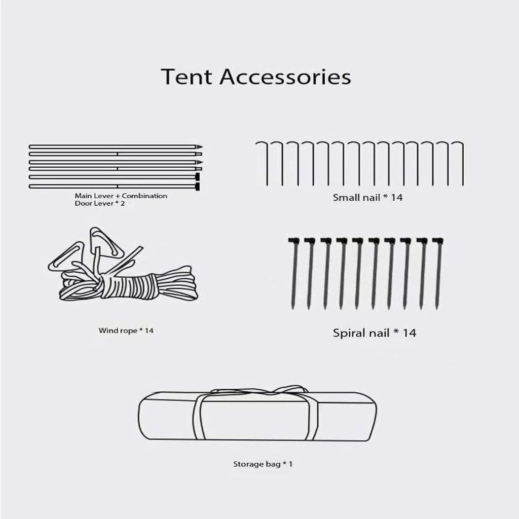 Khaki Double Door Camping Tent N7307