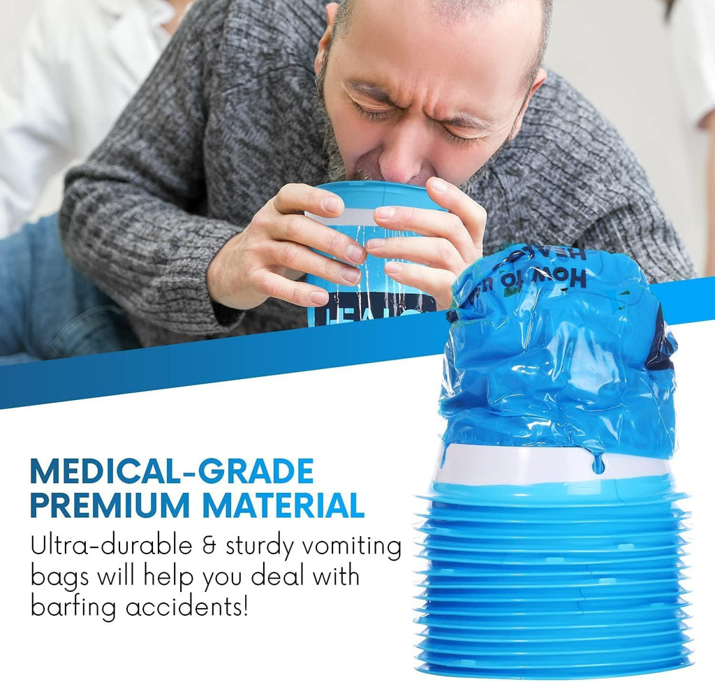 60 Pack 1000ml Disposable Medical Grade Vomit Bags O1827