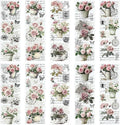 Vintage Pink Rose Waterproof Transfer Stickers, 10 Sheets, 11.8 * 3.9in V321447