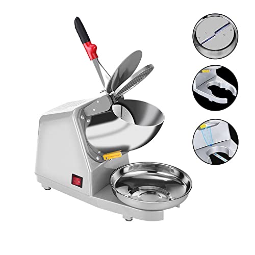 Sliver Electric Ice Crusher Shaver Snow Cone Maker Machine 187lbs/hr Q917713