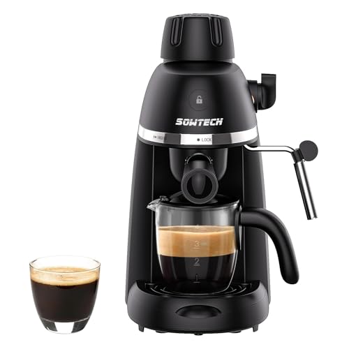 Black 3.5 Bar Espresso Cappuccino Machine with Milk Frother, 800W T16044