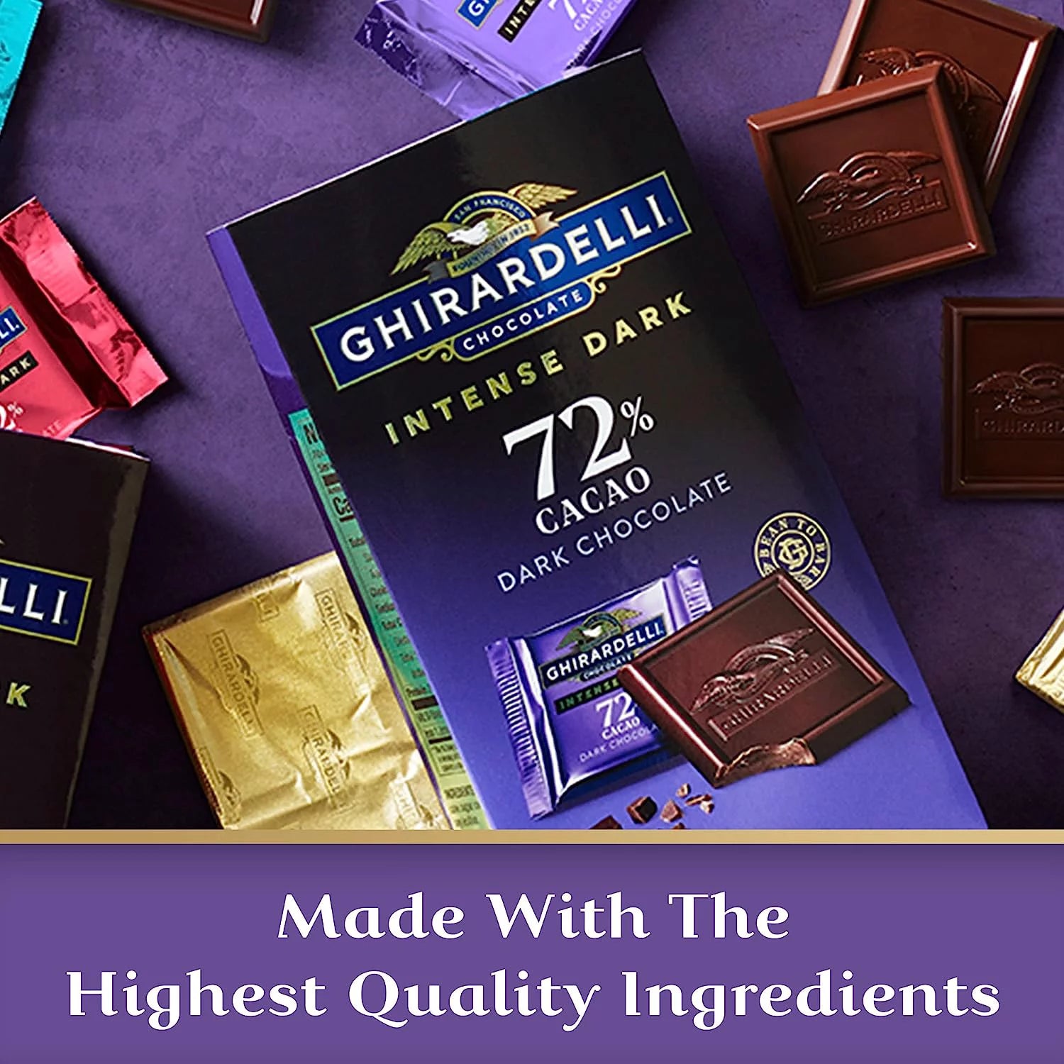 72% Cacao Dark Chocolate Squares (Pack Of 3) O867