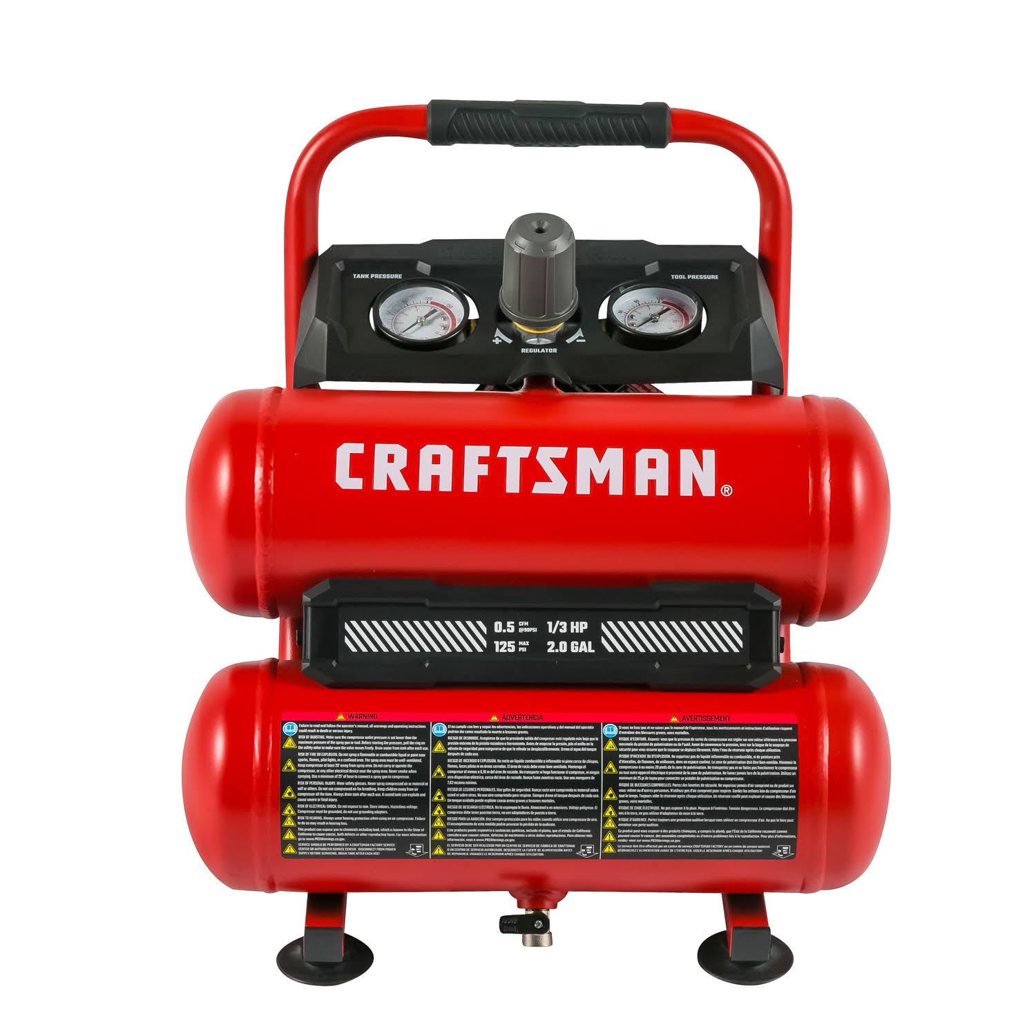 2 Gal Twin Stack Portable Air Compressor 125 PSI Z603830