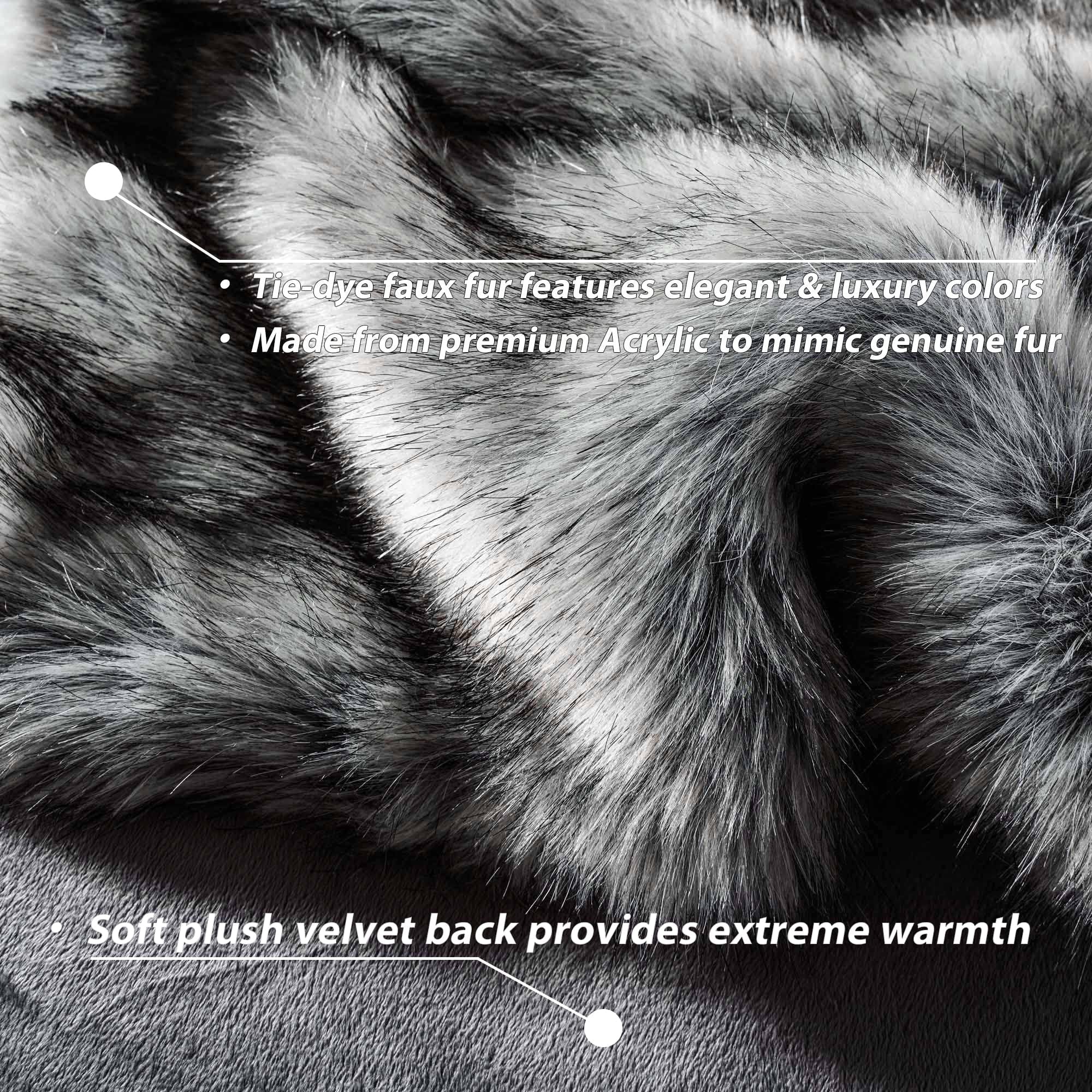 Grey 60"x80" Faux Fur Throw Blanket I1293