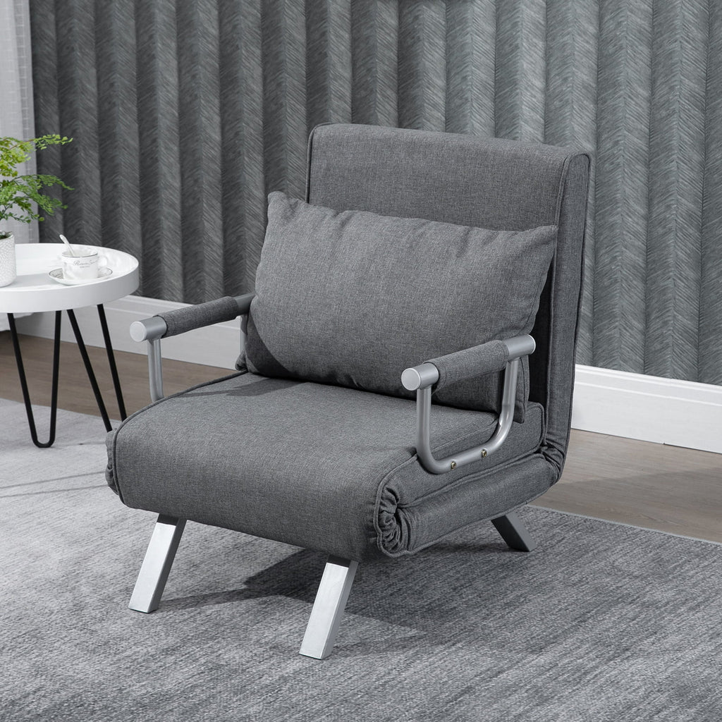 Light Grey Folding Sofa Bed Sleeper Chair U6839