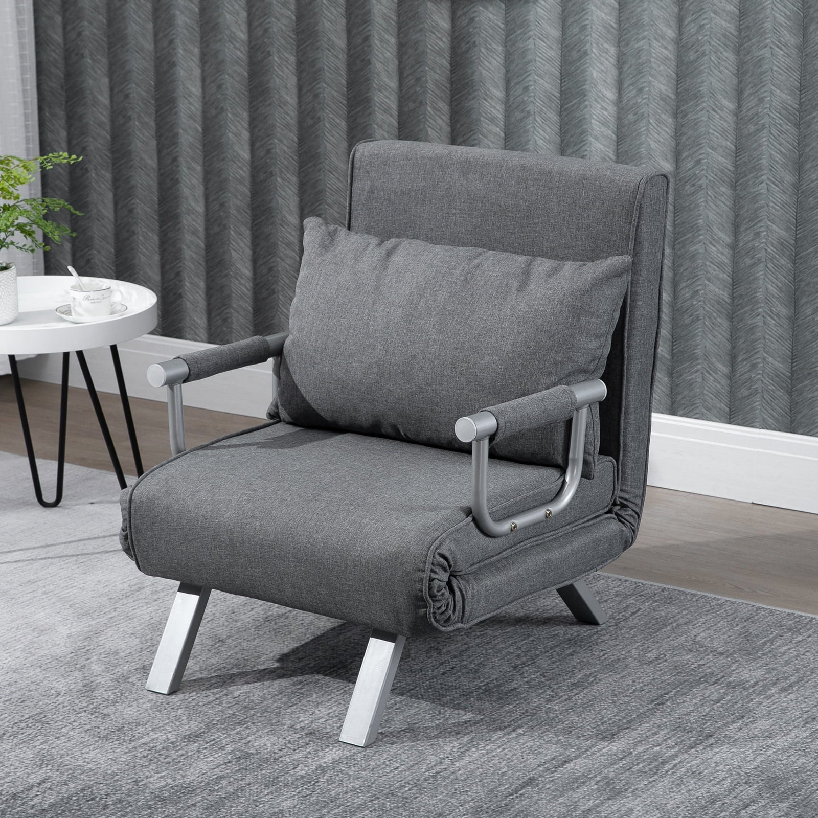 Light Grey Folding Sofa Bed Sleeper Chair U6839