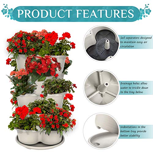 Terracotta 5-Tier Stackable Planter C4321