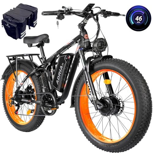 52V 30AH 26" Fat Tire Full Suspension Electric Mountain Bike T176