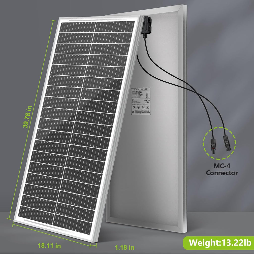 100 Watt 12 BB Monocrystalline Solar Panel 2 Pack N4921