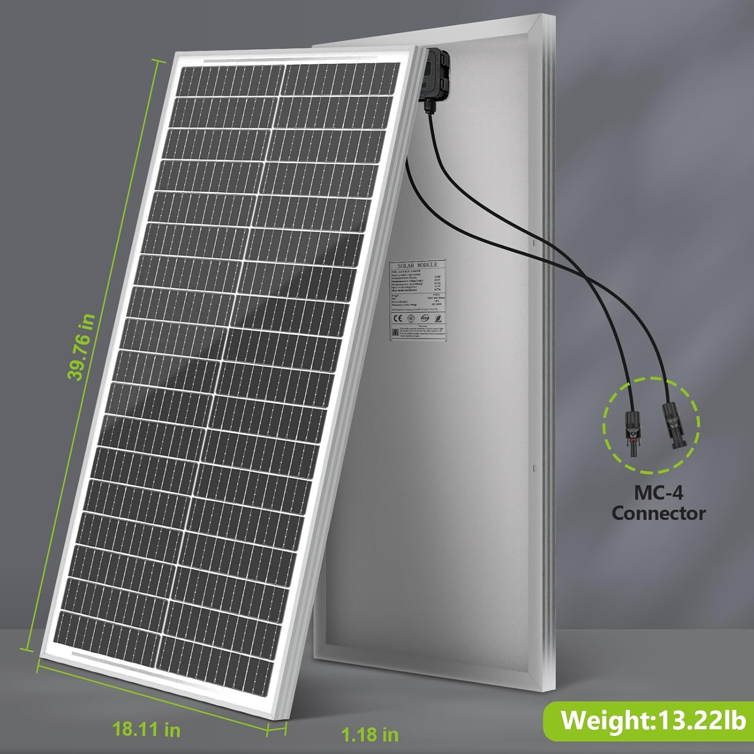 100 Watt 12 BB Monocrystalline Solar Panel 2 Pack N4921