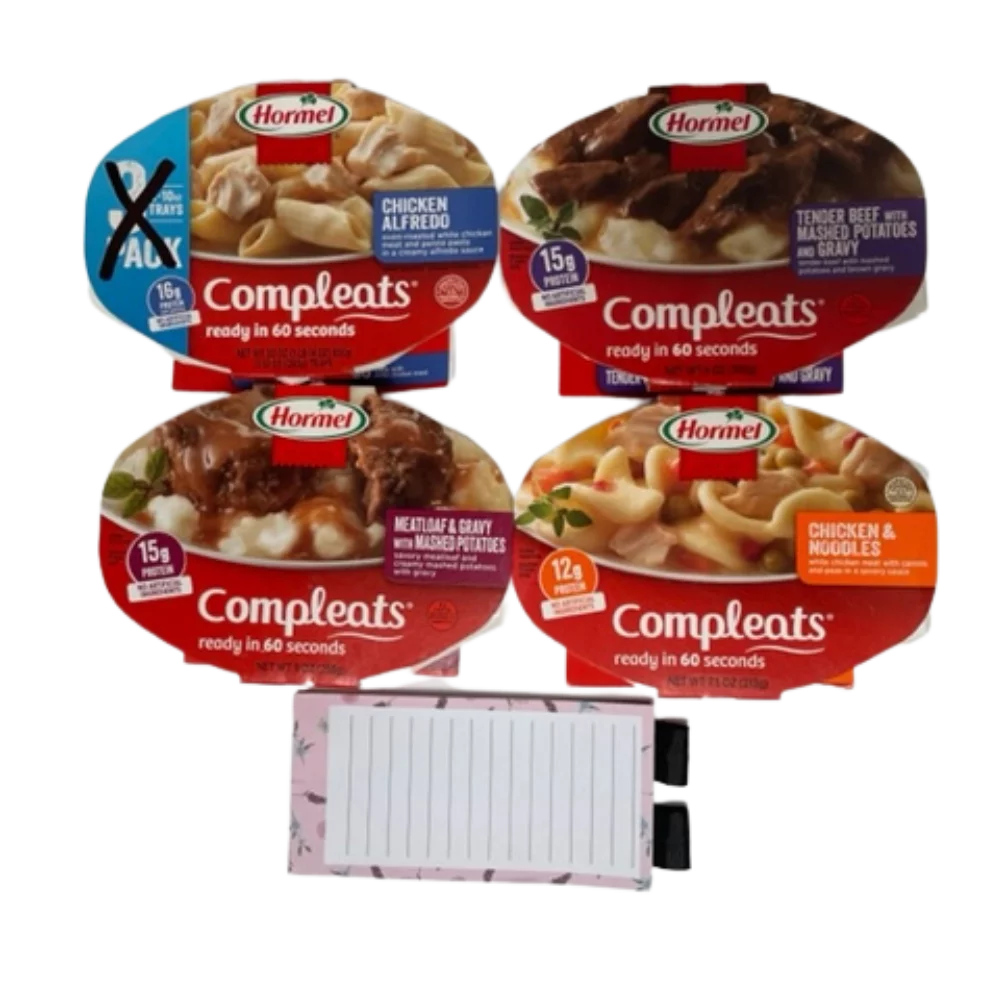 4 Pack Chicken Alfredo, Tender Beef, Chicken Noodle, Meatloaf U969853