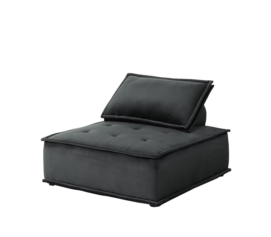 Armless Lounge Chair with Tufted Seat and Removable Cushion Cover Z1726