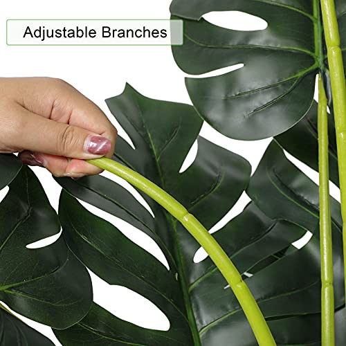 Artificial Monstera Deliciosa Plant 4ft Tall 15 Decorative Split Leaves Faux Swiss Cheese Plant H44173