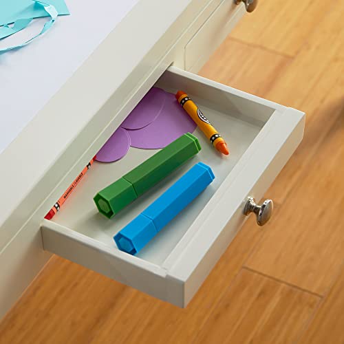 Creamy White Wooden Art Table with Storage Drawers F93734