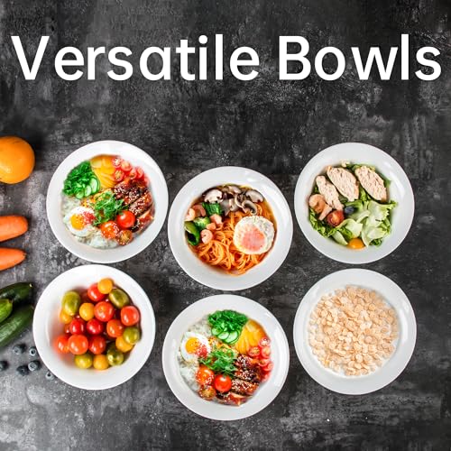 20 OZ Tempered Glass White Soup Bowls Set of 8 M669454