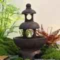 Gray 35.5 inch Outdoor Garden Water Fountain with LED Lights & Pump H7183