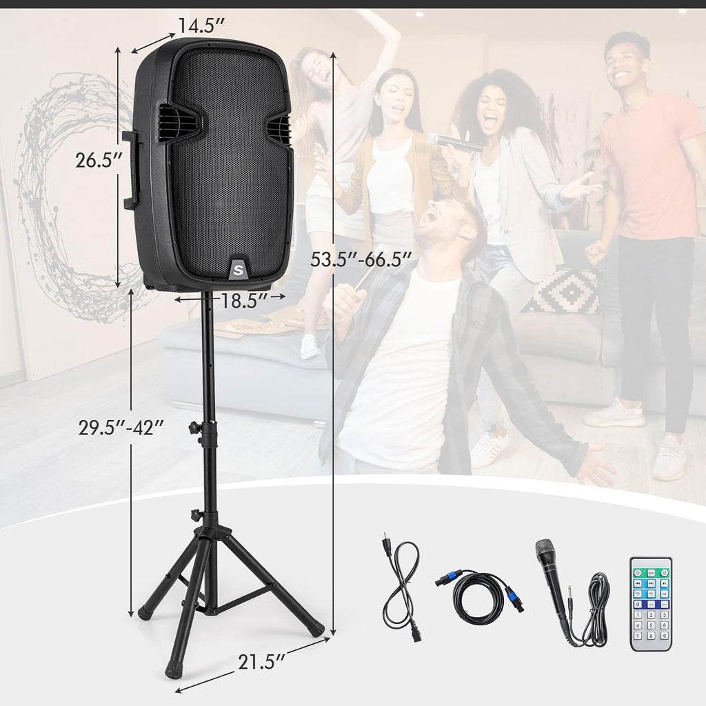 3000W 2-Way Active + Passive PA Speaker System with Bluetooth A91148