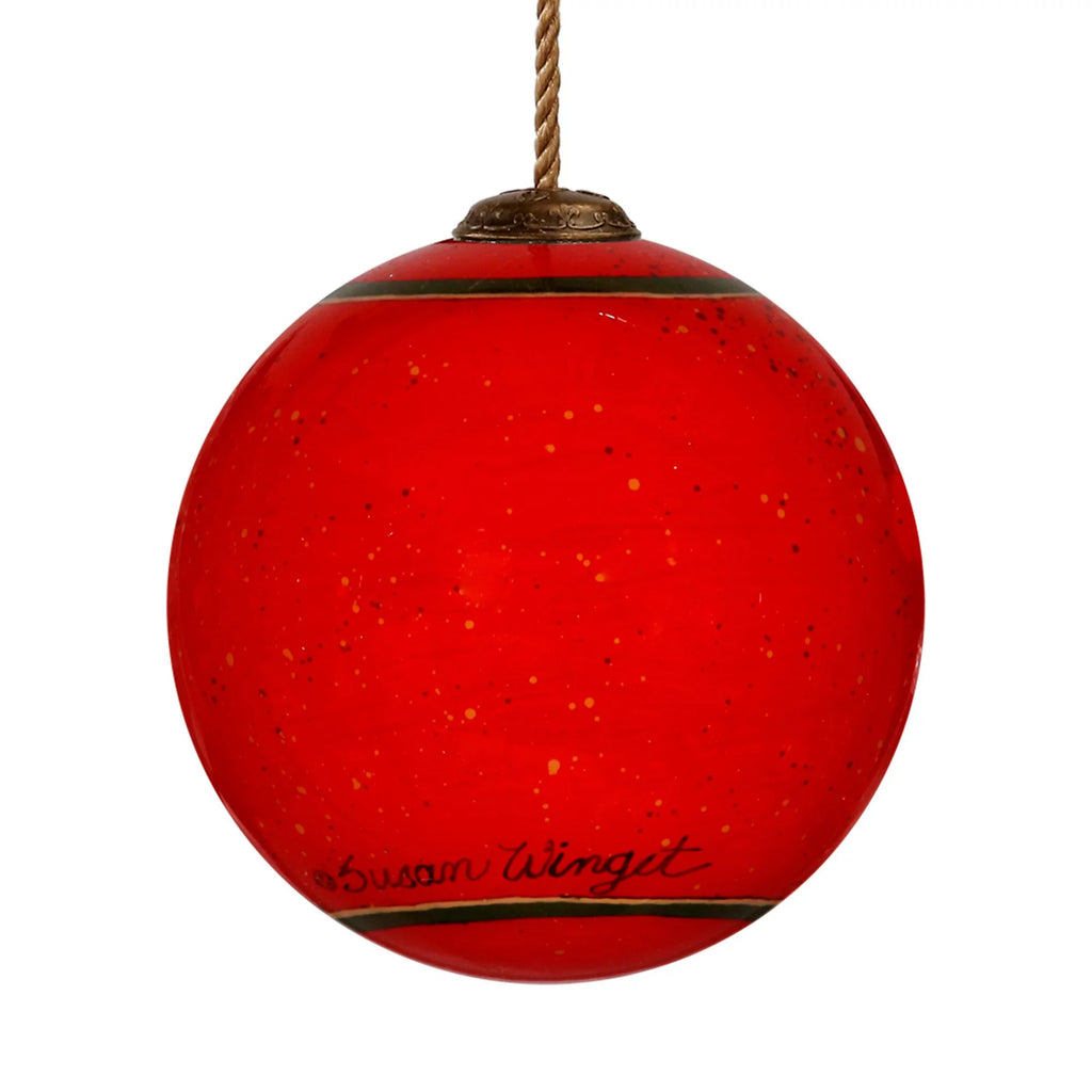 3" Red and White Snowman Christmas Glass Ball Ornament F978
