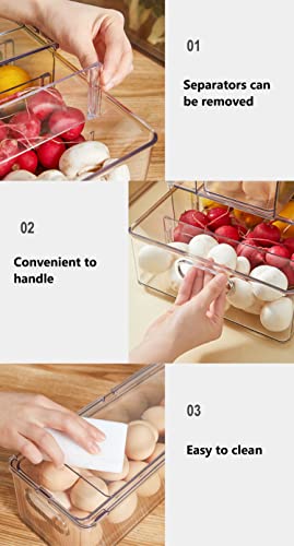 4pack Stackable Refrigerator Organizer Bins with Pull-Out Drawer X137856