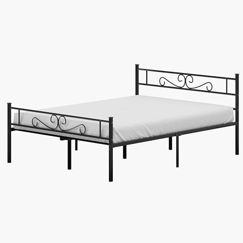 Full Size Bed Frame with Headboard, Heavy-Duty Metal Platform W375