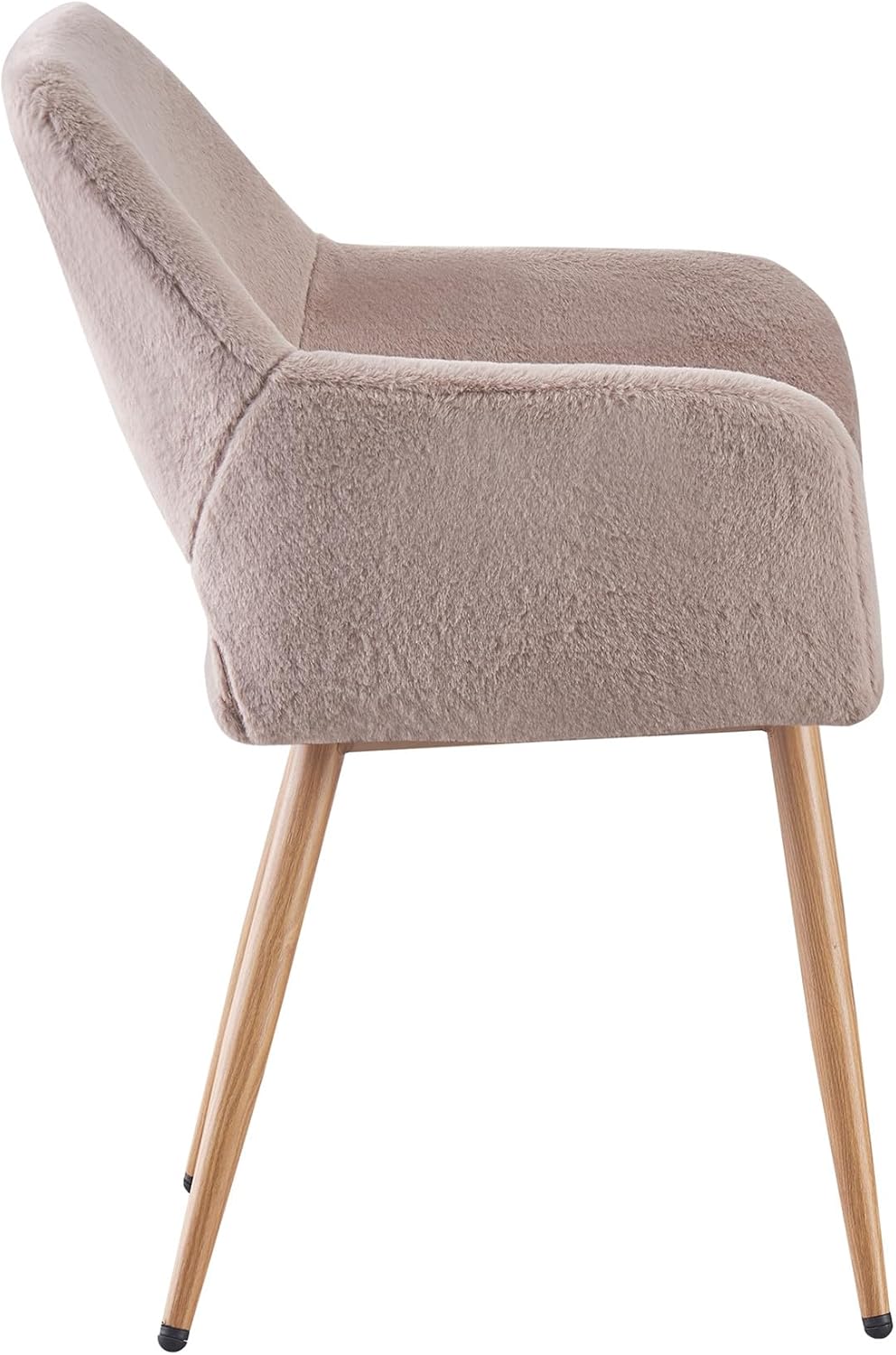 Grey Faux Fur Side Chair with Wood Metal Legs F804812
