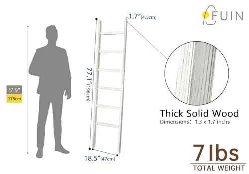 Black 6.4ft Wooden Blanket Ladder O957
