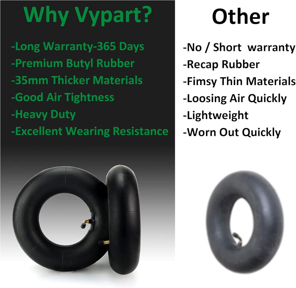 2 Pack Heavy Duty Replacement Inner Tubes with TR-13 Straight Metal Air Valve Stem A722062