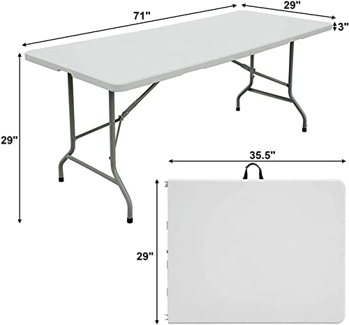 White Plastic 6ft Folding Table J9612