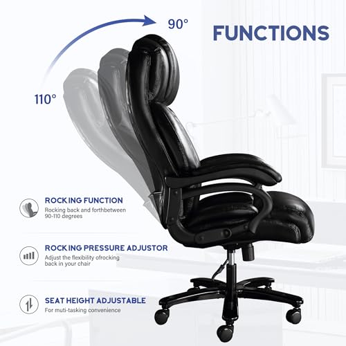 Black Ergonomic Leather High Back Office Chair J636425
