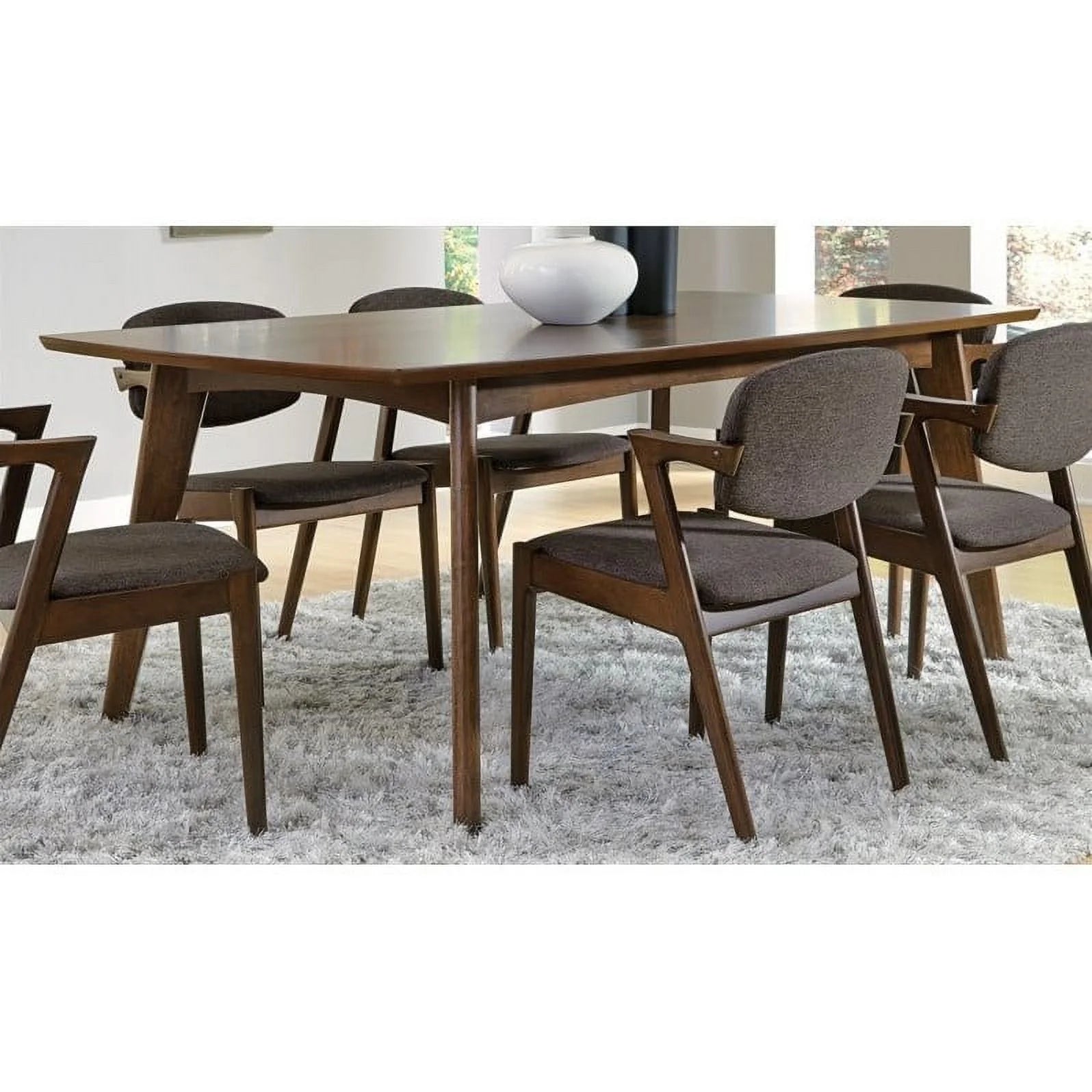 5 Piece Dining Table and 4-Chair Set in Dark Walnut F351