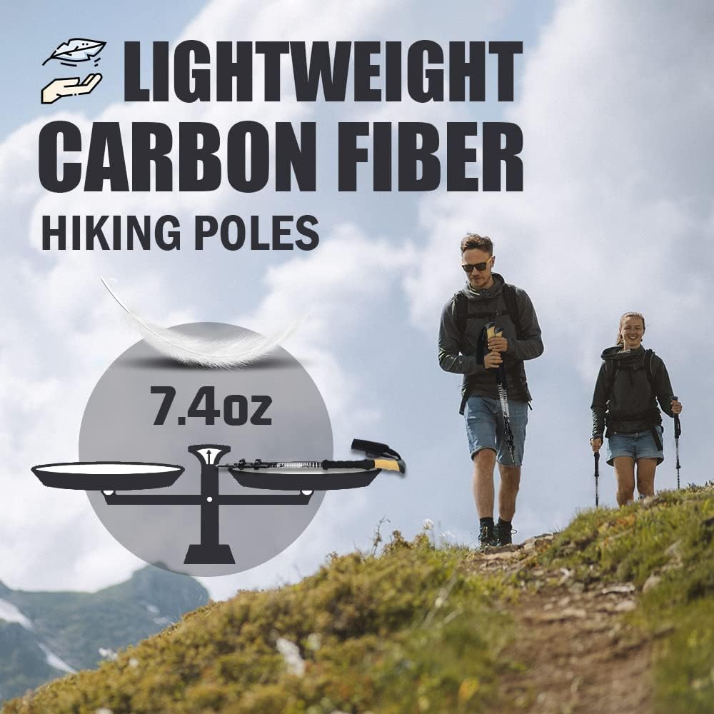 Carbon Fiber Trekking Poles with Cork Handle V30351