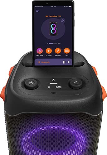 Black Portable Party Speaker with Built-in Lights F784