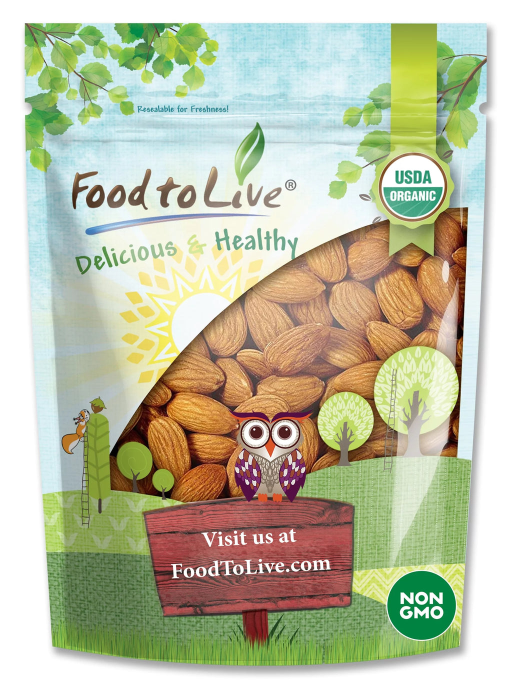 Organic Raw Almonds, 3 Pounds X901619