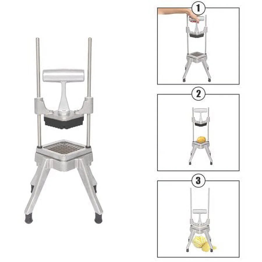 Commercial Vegetable Chopper French Fry Cutter with 4 Sizes Blades, Stainless Steel E211