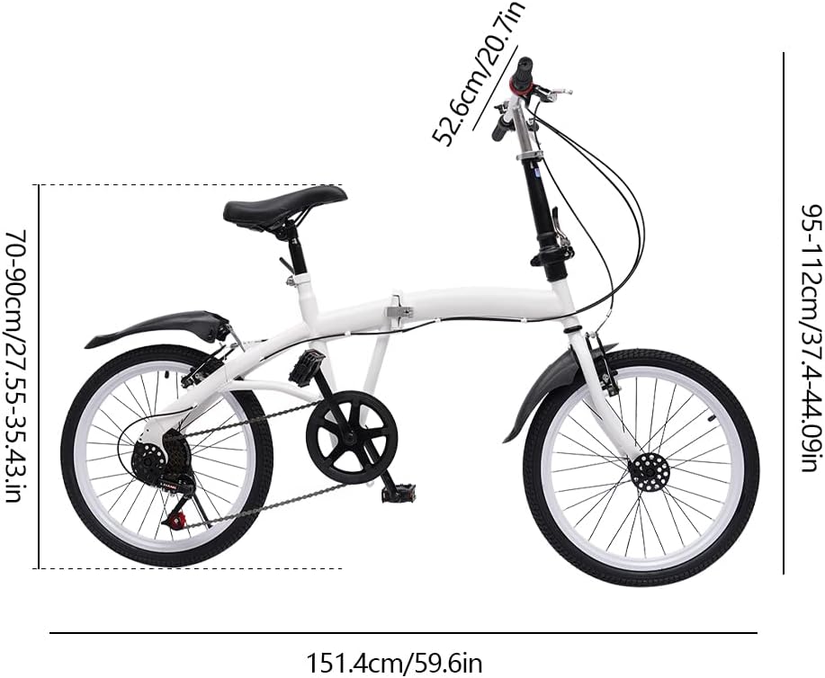 20" 7 Speed Folding Bike Carbon Steel J82878
